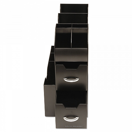 Coffee Condiment Caddy Organizer, 10 Compartments, 5.4 x 11 x 12.6, Black (CAD01BLK)