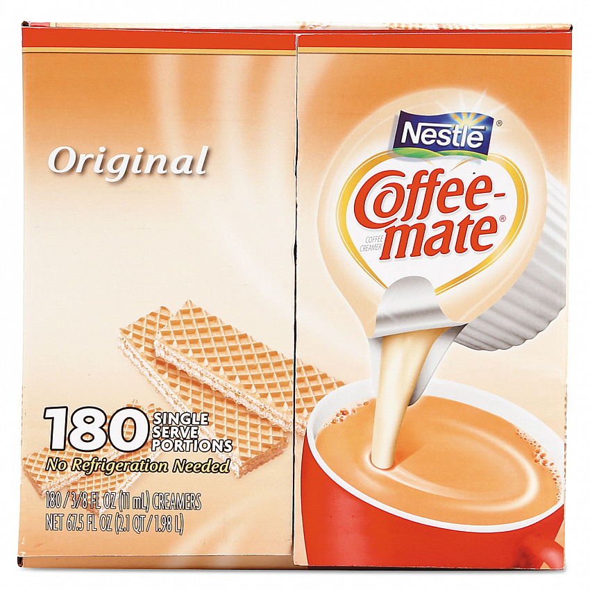 Liquid Coffee Creamer, Original, 0.38 oz Mini Cups, 180/Carton (753032)