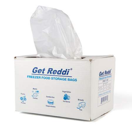 Inteplast Group Get Reddi Freezer Food Storage Bags, 0.5 mil, 27" x 37", Natural, 200/Carton (PBR37HD)