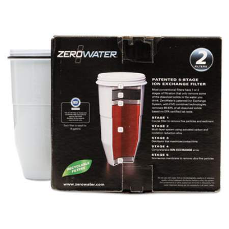 Avanti ZeroWater Replacement Filtering Bottle Filter, 4 dia x 7 h, 2/Pack (ZR017)