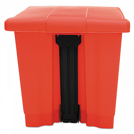 Indoor Utility Step-On Waste Container, 8 gal, Plastic, Red (6143RED)