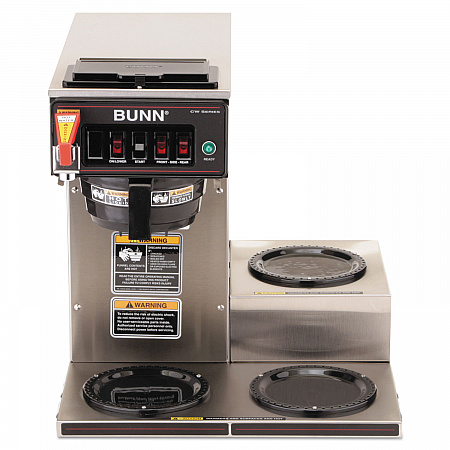 CWTF-3 Three Burner Automatic Coffee Brewer, 12-Cup, Black/Stainless Steel (CWTF153LP)