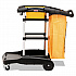 High Capacity Cleaning Cart, Plastic, 4 Shelves, 2 Bins, 21.75