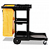 Multi-Shelf Cleaning Cart, Plastic, 4 Shelves, 1 Bin, 20