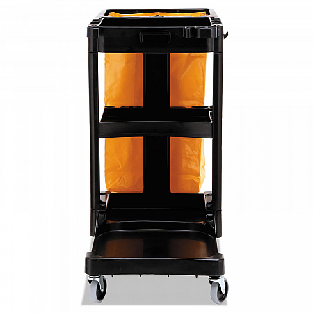 Multi-Shelf Cleaning Cart, Plastic, 4 Shelves, 1 Bin, 20