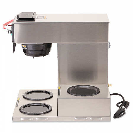 CWTF-3 Three Burner Automatic Coffee Brewer, 12-Cup, Black/Stainless Steel (CWTF153LP)