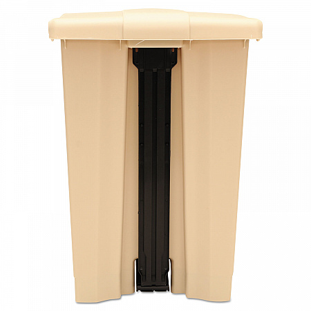 Indoor Utility Step-On Waste Container, 12 gal, Plastic, Beige (6144BEI)