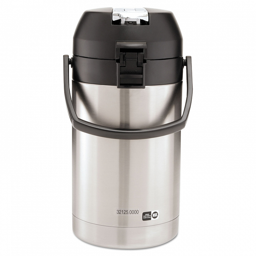 Lever Action Airpot, 84 oz, Stainless Steel/Black (AIRPOT25)