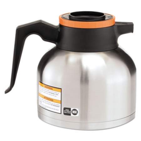 BUNN 1.9 Liter Thermal Carafe, Stainless Steel/ Black And Orange (decaf) (THERMORN)