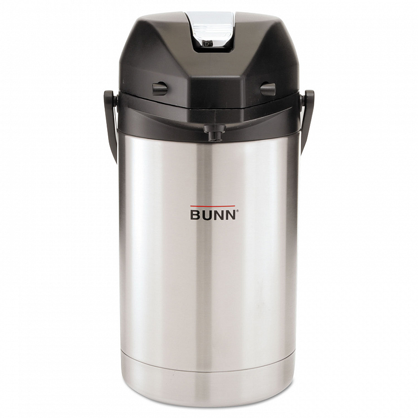 Lever Action Airpot, 84 oz, Stainless Steel/Black (AIRPOT25)