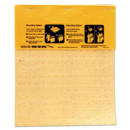 Rubbermaid Commercial Over-The-Spill Pad Tablet with Medium Spill Pads, Yellow, 22/Pack (4254)