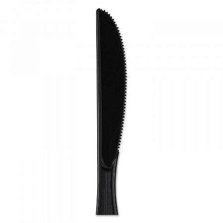 Plastic Cutlery, Heavy Mediumweight Knife, Black, 1,000/Carton (KM517)