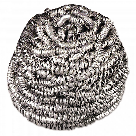 Stainless Steel Scrubber, Silver, 12/Carton (19084)