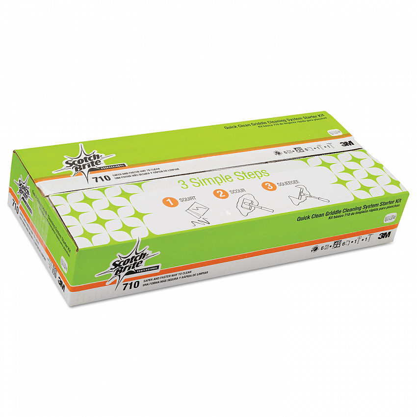 Quick Clean Griddle Cleaning System Starter Kit, 4 x 5.24, Orange (85793)