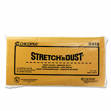 Stretch 'n Dust Cloths, 23.25 x 24, Orange/Yellow, 20/Bag, 5 Bags/Carton (0416)