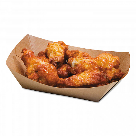 EcoCraft Food Trays, 2 lb Capacity, 6.5 x 1.63 x 1.63, Natural, Paper, 1,000/Carton (300697)