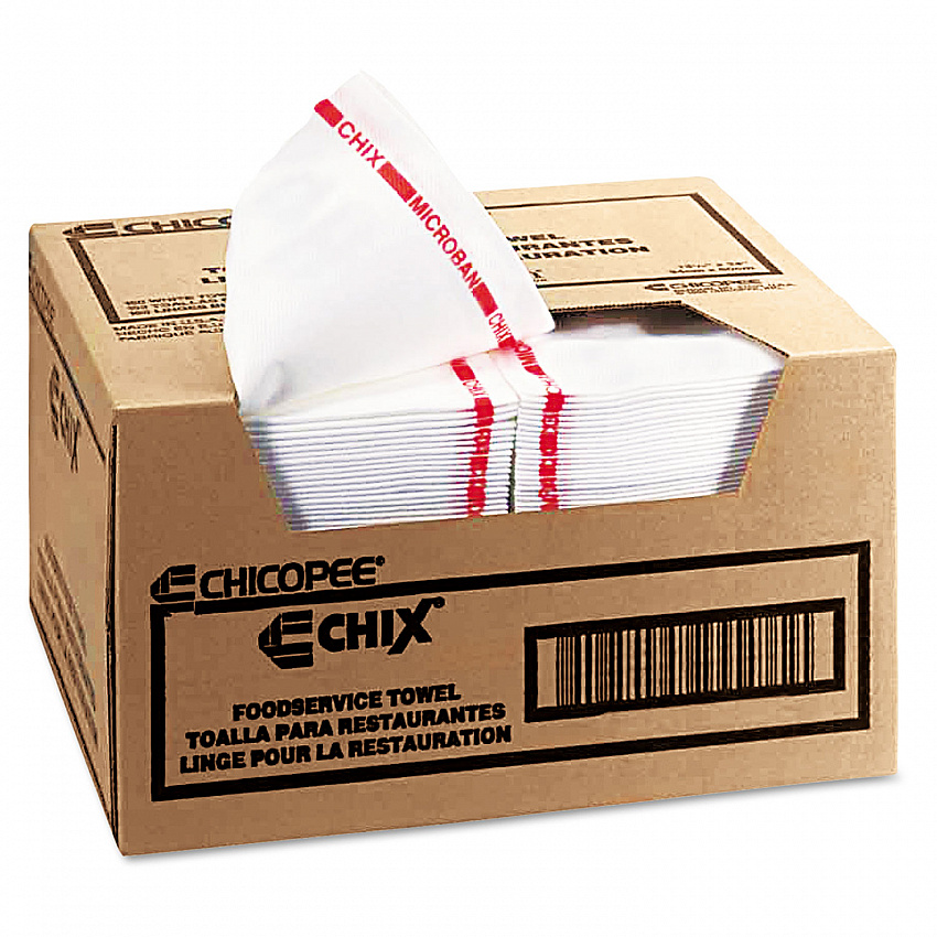 Reusable Food Service Towels, Fabric, 13 x 24, White, 150/Carton (8250)