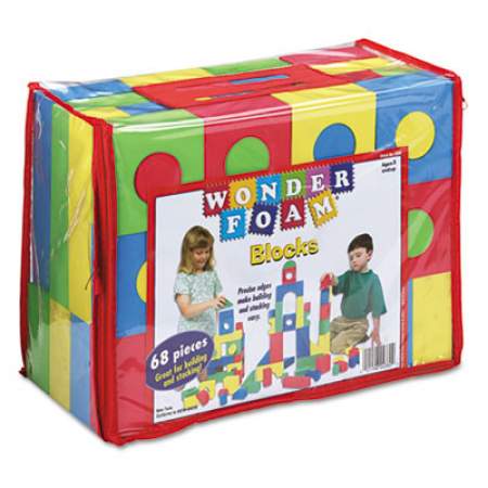 WonderFoam Blocks, High-Density Foam, Assorted Colors, 68/Pack (4380)