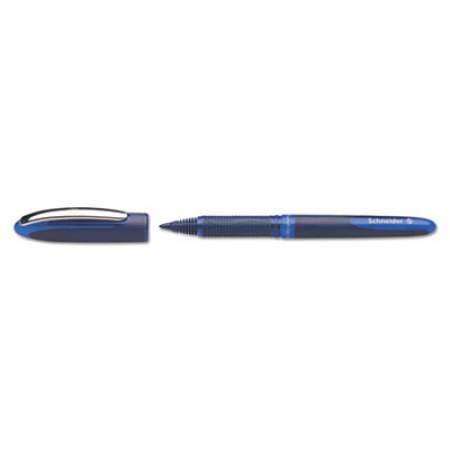 SCHNEIDER ONE BUSINESS STICK ROLLER BALL PEN, 0.6MM, BLUE INK/BARREL, 10/BOX (183003)