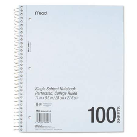 Mead DuraPress Cover Notebook, 1 Subject, Medium/College Rule, Randomly Assorted Covers, 11 x 8.5, 100 Perforated Sheets (06546)