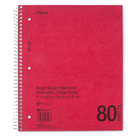Mead DuraPress Cover Notebook, 1 Subject, Medium/College Rule, Randomly Assorted Covers, 11 x 8.5, 80 Perforated Sheets (06548)