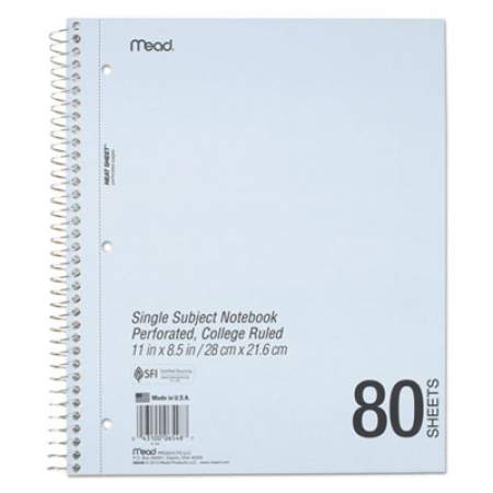Mead DuraPress Cover Notebook, 1 Subject, Medium/College Rule, Randomly Assorted Covers, 11 x 8.5, 80 Perforated Sheets (06548)