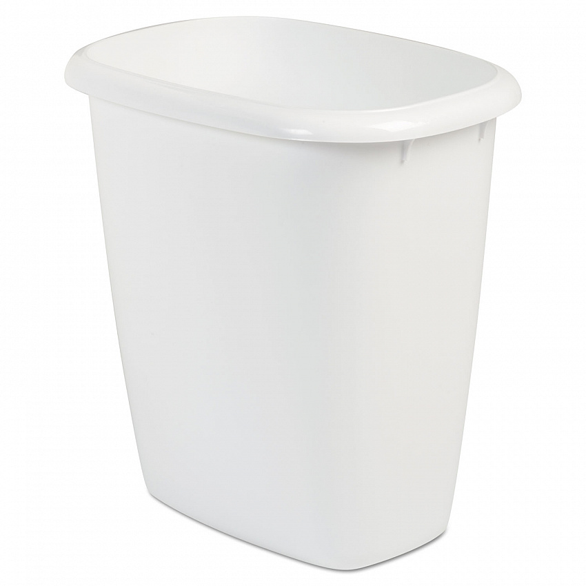 Open-Top Wastebasket, 14.4 qt, Plastic, White, 6/Carton (2958WHICT)