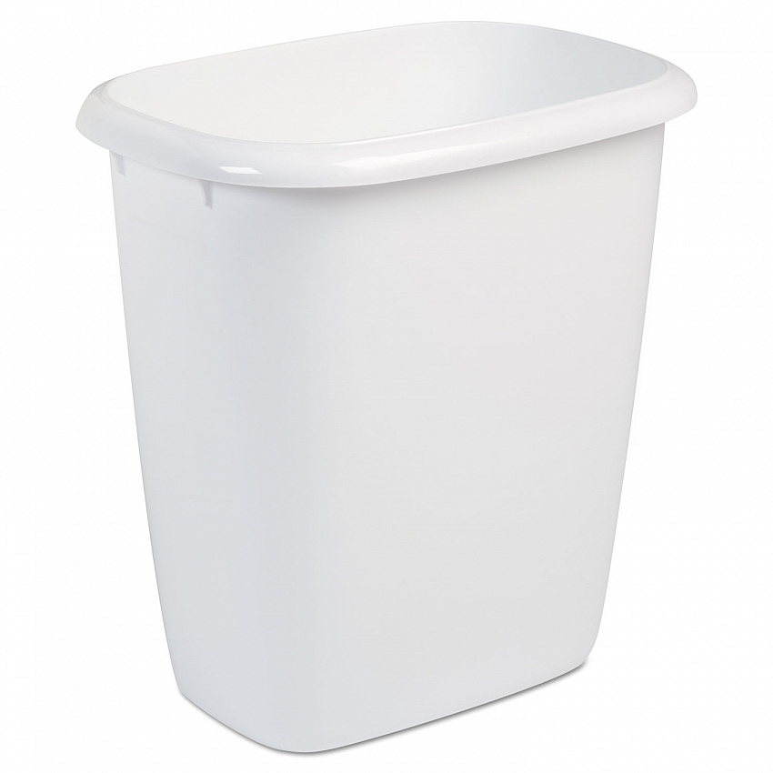 Open-Top Wastebasket, 14.4 qt, Plastic, White, 6/Carton (2958WHICT)