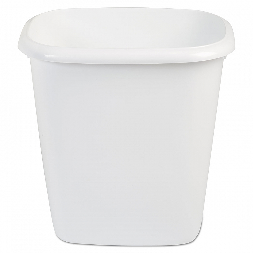 Open-Top Wastebasket, 14.4 qt, Plastic, White, 6/Carton (2958WHICT)