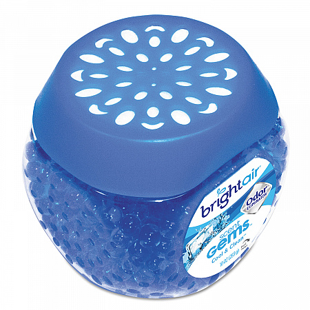 Scent Gems Odor Eliminator, Cool and Clean, Blue, 10 oz Jar, 6/Carton (900228CT)