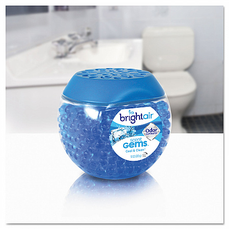 Scent Gems Odor Eliminator, Cool and Clean, Blue, 10 oz Jar, 6/Carton (900228CT)