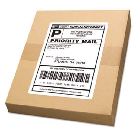 Avery White Shipping Labels-Bulk Packs, Inkjet/Laser Printers, 5.5 x 8.5, White, 2/Sheet, 250 Sheets/Box (95930)