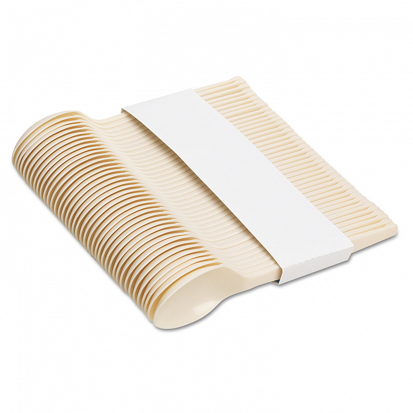 SmartStock Plastic Cutlery Refill, Series-O, Mediumweight Spoon, Beige, 40/Pack, 24 Packs/Carton (SSS11B)
