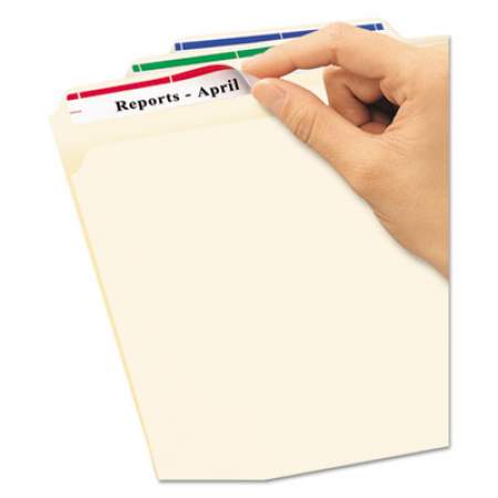 Avery Removable File Folder Labels with Sure Feed Technology, 0.66 x 3.44, White, 30/Sheet, 25 Sheets/Pack (6466)