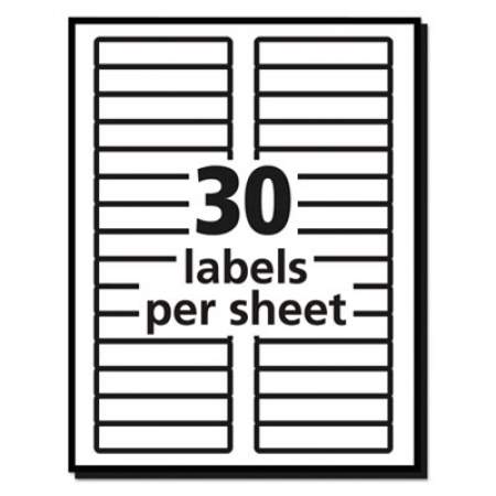 Avery Permanent TrueBlock File Folder Labels with Sure Feed Technology, 0.66 x 3.44, White, 30/Sheet, 50 Sheets/Box (5366)