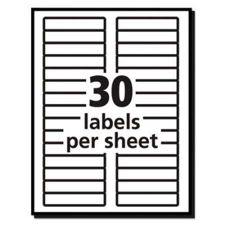 Avery Removable File Folder Labels with Sure Feed Technology, 0.66 x 3.44, White, 30/Sheet, 25 Sheets/Pack (6466)