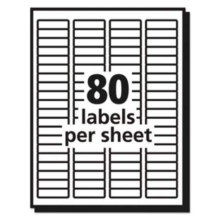 Avery Matte Clear Easy Peel Mailing Labels w/ Sure Feed Technology, Inkjet Printers, 0.5 x 1.75, Clear, 80/Sheet, 10 Sheets/Pack (18667)