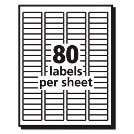 Avery Matte Clear Easy Peel Mailing Labels w/ Sure Feed Technology, Laser Printers, 0.5 x 1.75, Clear, 80/Sheet, 25 Sheets/Box (5667)