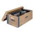 Bankers Box SmoothMove Prime Moving and Storage Boxes, Small, Half Slotted Container (HSC), 24" x 12" x 10", Brown Kraft/Blue, 8/Carton (0065901)