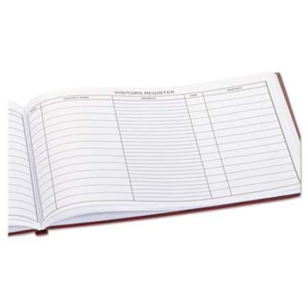 Wilson Jones Visitor Register Book, 5 Column Format, Red Cover, 10.5 x 8.5 Sheets, 112 Sheets/Book (S490)