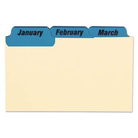Oxford Manila Index Card Guides with Laminated Tabs, 1/3-Cut Top Tab, January to December, 3 x 5, Manila, 12/Set (03513)