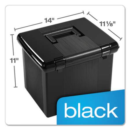 Pendaflex Portable File Boxes, Letter Files, 13.88" x 14" x 11.13", Black (41742)