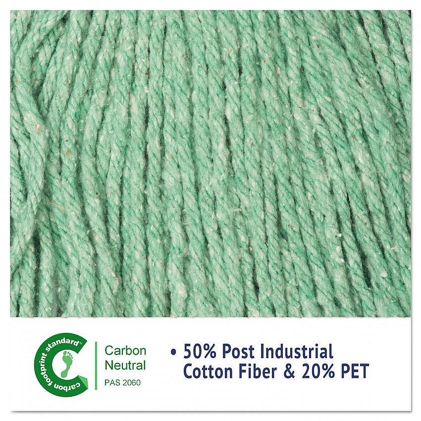 Super Loop Wet Mop Head, Cotton/Synthetic Fiber, 5" Headband, Medium Size, Green, 12/Carton (502GNCT)
