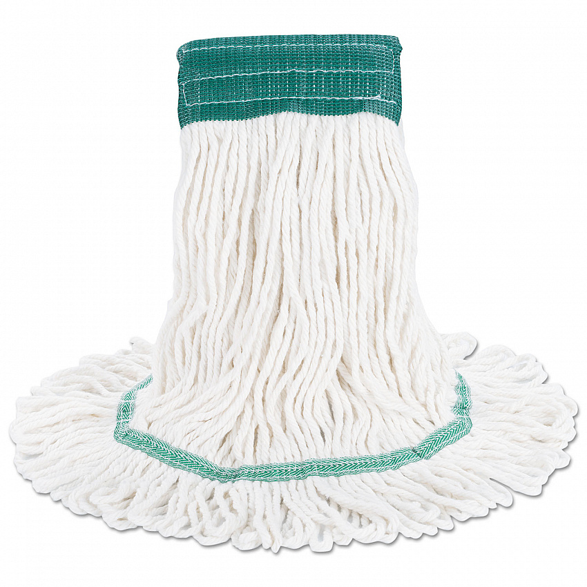 Super Loop Wet Mop Head, Cotton/Synthetic Fiber, 5" Headband, Medium Size, White, 12/Carton (502WHCT)