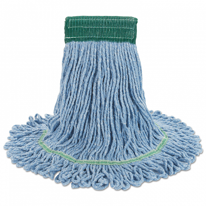 Super Loop Wet Mop Head, Cotton/Synthetic Fiber, 5" Headband, Medium Size, Blue (502BLEA)