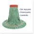 Boardwalk Super Loop Wet Mop Head, Cotton/Synthetic Fiber, 5" Headband, Large Size, Green, 12/Carton (503GNCT)