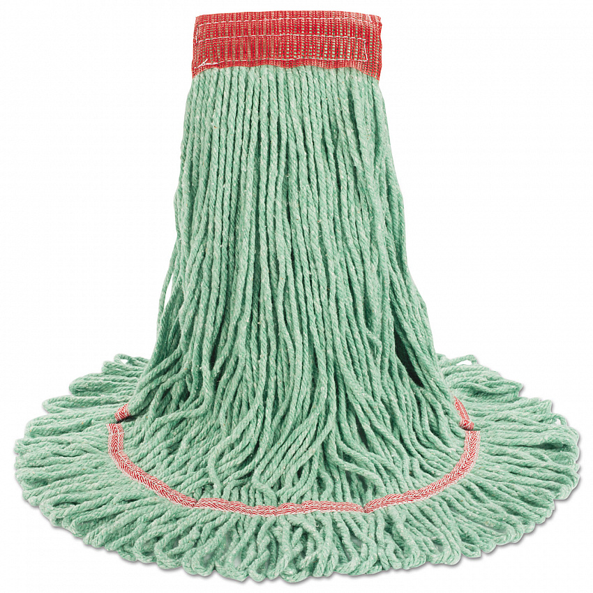 Super Loop Wet Mop Head, Cotton/Synthetic Fiber, 5" Headband, Large Size, Green, 12/Carton (503GNCT)