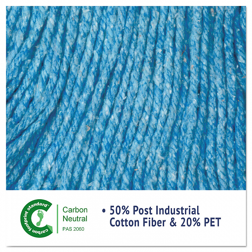 Super Loop Wet Mop Head, Cotton/Synthetic Fiber, 5" Headband, Large Size, Blue (503BLEA)