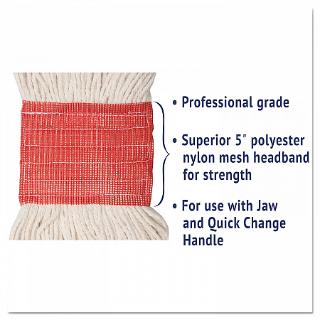 Super Loop Wet Mop Head, Cotton/Synthetic Fiber, 5