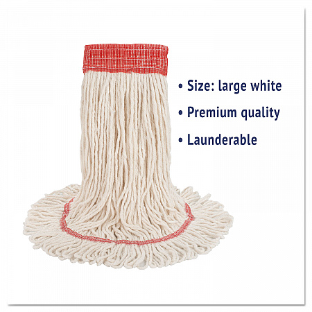Super Loop Wet Mop Head, Cotton/Synthetic Fiber, 5